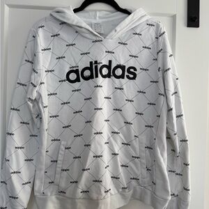 Adidas Women's White Patterned Hoodie